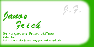 janos frick business card